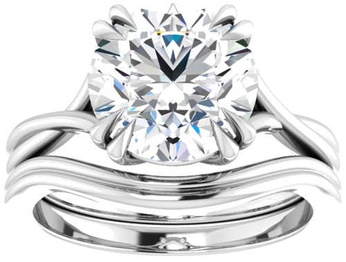 Platinum 9.4 mm Round Solitaire Engagement Ring Mounting (8)