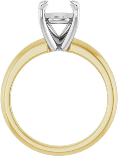 Sužadėtuvių Žiedas „Solitaire“ 585 Baltojo Ir Geltonojo Aukso Round 8.2mm (2)