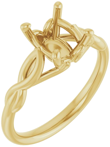 Sužadėtuvių Žiedas „Solitaire“ 585 Geltonojo Aukso Oval 9mm x 7mm (1)