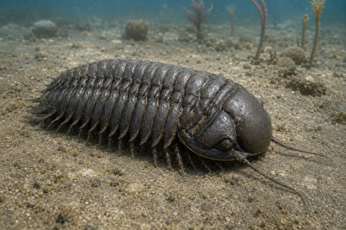 Trilobito fosilija (Crotalocephalus), Marokas, 419–358 mln. m. (2)