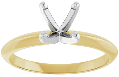 Sužadėtuvių Žiedas „Light Solitaire“ 750 Geltonojo Aukso Ir 950 Platinos Round 6mm x 6.6mm (3)