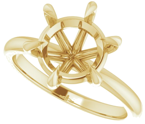 14K Yellow 9.4 mm Round Solitaire Engagement Ring Mounting (5)