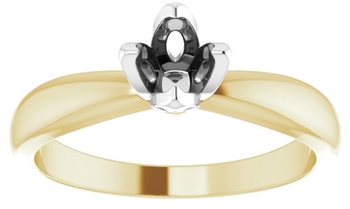 Sužadėtuvių Žiedas „Tulipset® Solitaire“ 14k yellow/white gold Round 4.8mm x 5.7mm (3)