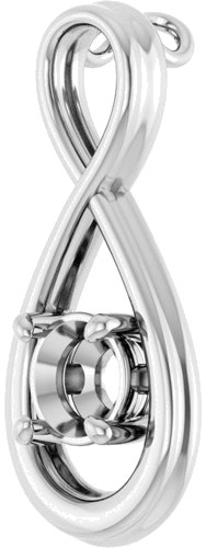 Pakabukas „Infinity-Inspired Solitaire“ 14k white gold Round 5.2mm (2)