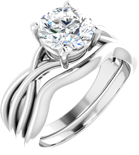 14K White 7.4 mm Round Solitaire Engagement Ring Mounting (6)