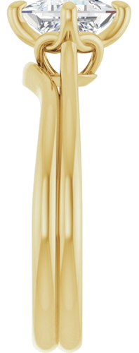 Sužadėtuvių Žiedas „Solitaire“ 14k yellow gold Square 5.5mm (9)