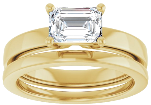 Sužadėtuvių Žiedas 14k yellow gold Emerald 7mm x 5mm (8)