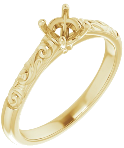 Sužadėtuvių Žiedas „Solitaire“ 14k yellow gold Round 4.8mm (1)
