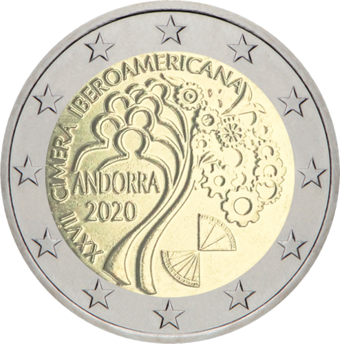 2020 Андорра XXVII Иберо-американский саммит монета 2 евро PROOF (2)