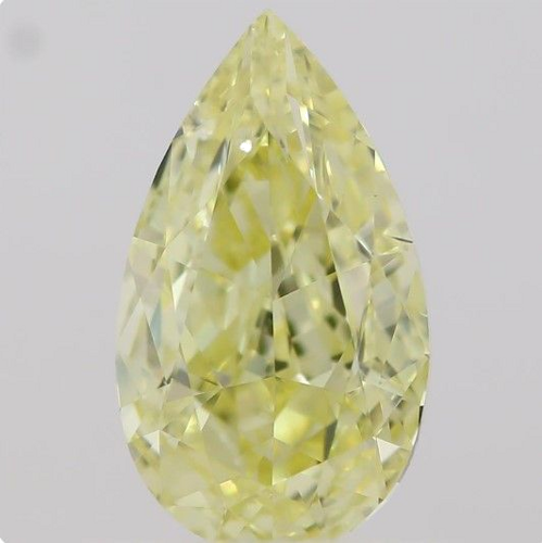 0.5 carat Fancy  Yellow-SI1 Natūralus Pear Deimantas (1)