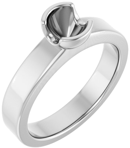 Sužadėtuvių Žiedas „Half-Bezel Solitaire“ 14k white gold Round 5.2mm (1)
