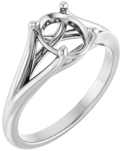 Sužadėtuvių Žiedas „Solitaire“ 585 Baltojo Aukso Oval 8mm x 6mm (1)