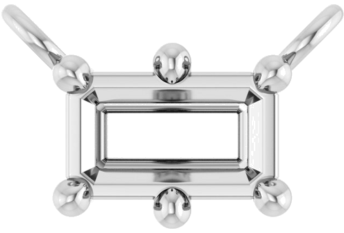 Pakabukas „Emerald 6-Prong“ 585 Baltojo Aukso Emerald 5mm x 3mm (1)