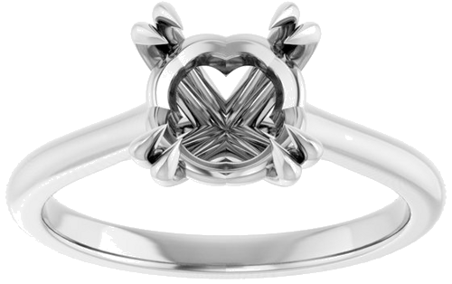 Sužadėtuvių Žiedas „Solitaire“ 585 Baltojo Aukso Round 8mm (2)