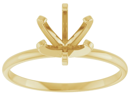14K Yellow 6.5 mm Round Solitaire Engagement Ring Mounting (3)