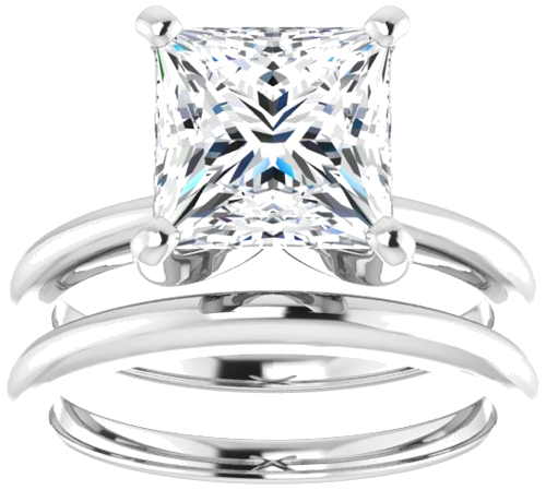 Sužadėtuvių Žiedas „Solitaire“ 585 Baltojo Aukso Square 8mm (8)