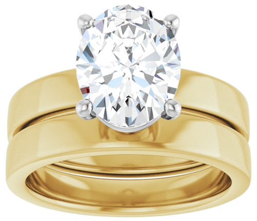 Sužadėtuvių Žiedas „Solitaire“ 14k yellow/white gold Oval 10mm x 8mm (8)