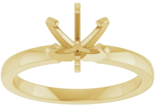 14K Yellow 6-6.6 mm Round Solitaire Engagement Ring Mounting (3)