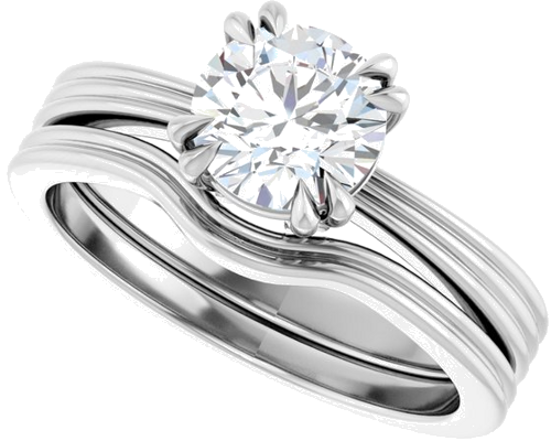 14K White 6.5 mm Round Solitaire Engagement Ring Mounting (9)