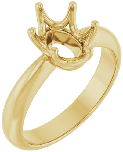 Sužadėtuvių Žiedas „Solitaire Crown-Inspired“ 14k yellow gold Oval 9mm x 7mm (1)