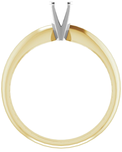 14K Yellow White 4-4.1 mm Round 4-Prong Light Solitaire Ring Mounting (2)