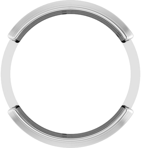 Pakabukas „Round Half-Bezel Slide“ 14k white gold Round 9mm (1)