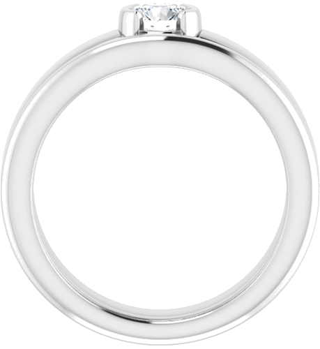 Sužadėtuvių Žiedas „Half Bezel Solitaire“ 417 Baltojo Aukso Round 4.4mm (7)