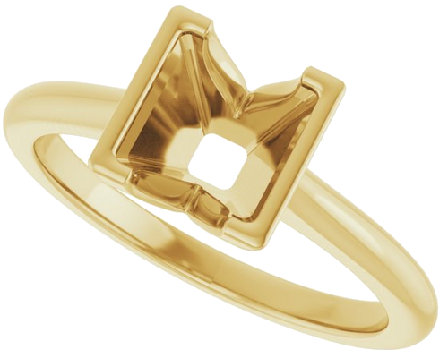 14K Yellow 6x6 mm Square Solitaire Engagement Ring Mounting (5)