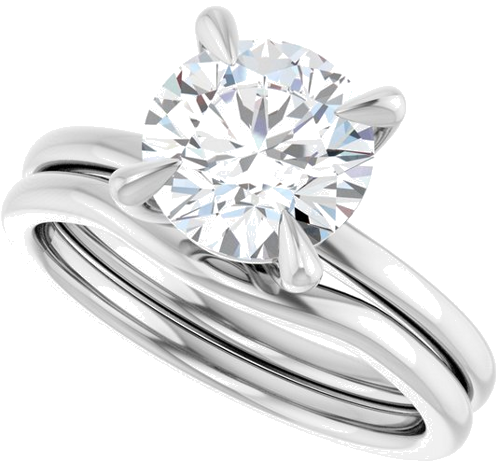 Sužadėtuvių Žiedas 14k white gold Round 8mm (10)