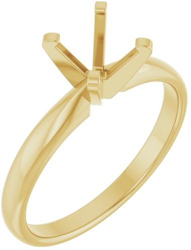 14K Yellow 6.0-6.6 mm Round Solitaire Engagement Ring Mounting (1)