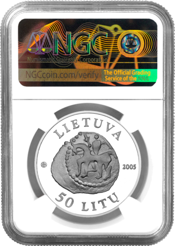 2005 Kernavė 50 Litas Silver Coin PF 70 ULTRA CAMEO (2)