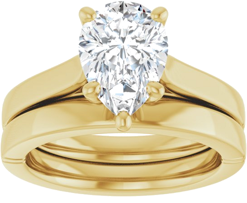 Sužadėtuvių Žiedas „Solitaire“ 14k yellow gold Pear 10mm x 7mm (8)