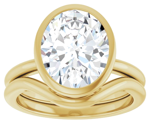 Sužadėtuvių Žiedas „Bezel-Set“ 18k yellow gold Oval 11mm x 9mm (8)