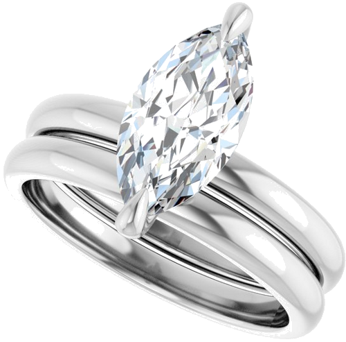 Sužadėtuvių Žiedas „Solitaire“ 14k white gold Marquise 12mm x 6mm (10)