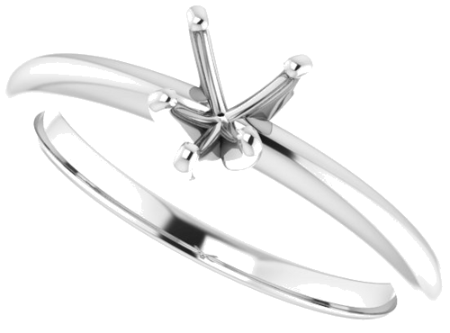 Platinum  5x5 mm Heart Solitaire Engagement Ring Mounting (5)