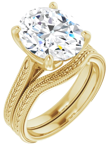 Sužadėtuvių Žiedas „Solitaire“ 14k yellow gold Oval 12mm x 10mm (6)