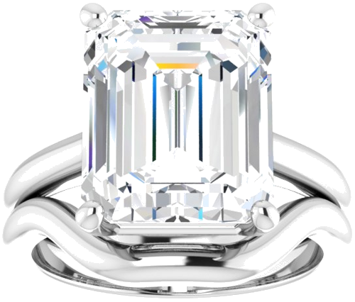 Sužadėtuvių Žiedas „V-End Prong“ 14k white gold Emerald 12mm x 10mm (8)