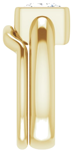 Sužadėtuvių Žiedas „Half-Bezel Solitaire“ 14k yellow gold Square 8mm (9)