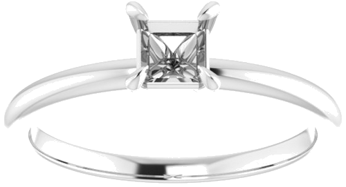 Sužadėtuvių Žiedas „Solitaire“ 585 Baltojo Aukso Square 4mm (3)