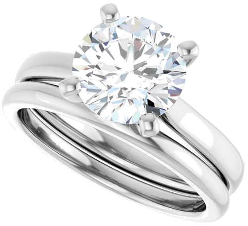 Sužadėtuvių Žiedas „Solitaire“ 585 Baltojo Aukso Round 8.2mm (10)