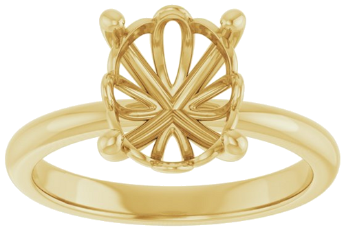 Sužadėtuvių Žiedas „Solitaire“ 585 Geltonojo Aukso Oval 10mm x 8mm (3)