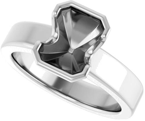 Sužadėtuvių Žiedas „Half-Bezel Solitaire“ 14k white gold Emerald 8mm x 6mm (5)