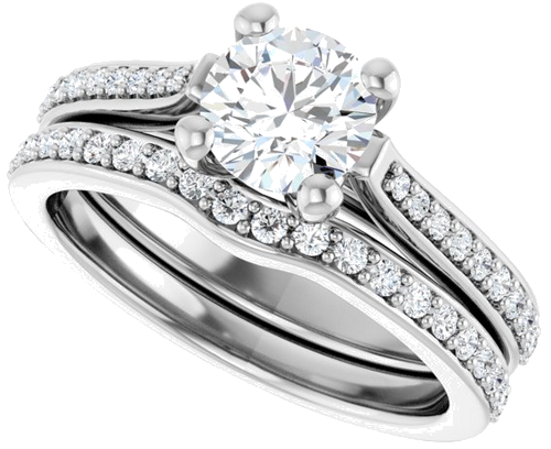Sužadėtuvių Žiedas 14k white gold Round 6mm (10)