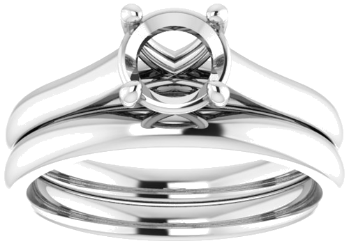Sužadėtuvių Žiedas „Solitaire“ 14k white gold Round 7.4mm (8)