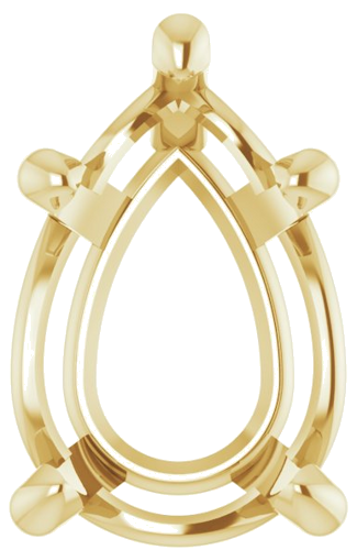 Pakabukas „Pear 5-Prong Solitaire“ 585 Geltonojo Aukso Pear Shape 10mm x 7mm (1)