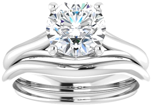 14K White 7.4 mm Round Solitaire Engagement Ring Mounting (8)