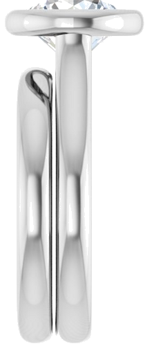 Sužadėtuvių Žiedas „Bezel-Set Solitaire“ 585 Baltojo Aukso Round 8mm (9)