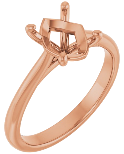 14K Rose 9x7 mm Oval Solitaire Engagement Ring Mounting (1)