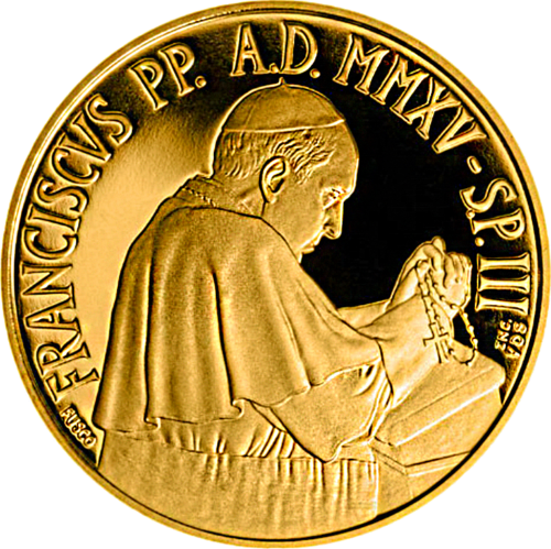 50 eurų Popiežius Pranciškus 2015 Vatikanas Auksinė moneta (1)
