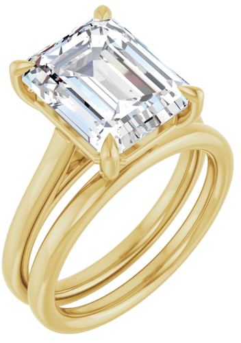 Sužadėtuvių Žiedas „Claw-Pong“ 14k yellow gold Emerald 11mm x 9mm (6)
